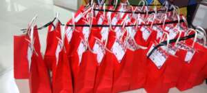 Gift bags and toys were given to the children
