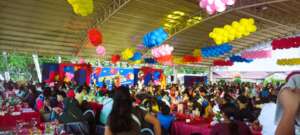 The Survivor Party was held in a large pavilion