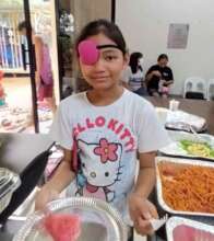 Young patient attending summer party