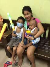 Jedi Knight cancer patient with Mom, House of Hope