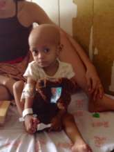 under chemo therapy. comfort from stuffed toy