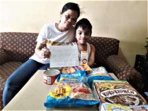 A mom and son thank AAI and donors