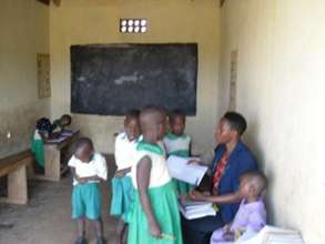 Attending to a baby class.