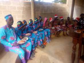 Enjoying a special meal at Christmas time