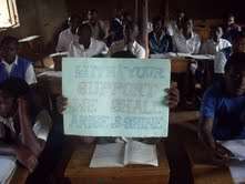 Students saying thank you to Global Giving donors