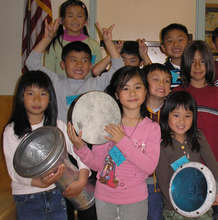 Children with hand drums