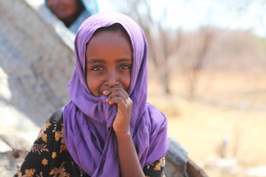A young Somali girl in the Horn of Africa.