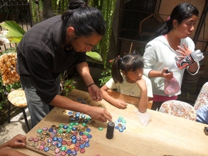 Students made instruments from recycled materials