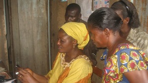 Bernadette provides training for camera operation