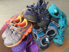 Just a few of the pairs of shoes collected