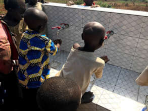 Hand washing station at school