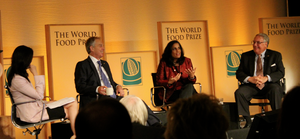 Ritu Sharma with Tony Blair and Howard Buffett