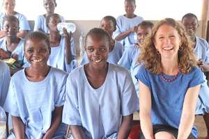 Abbey visiting with CCBRT fistula patients