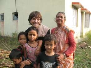 Carol Vernal with Bhawanee family at clinic