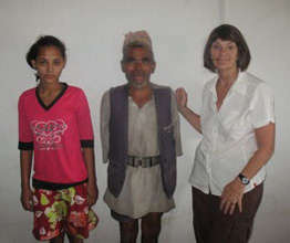 This father and daughter walked an hour to clinic.