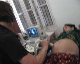 Donated ultrasound equipment for prenatal care.