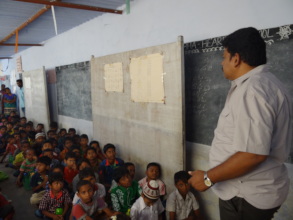 Children having a meet with the Chairman