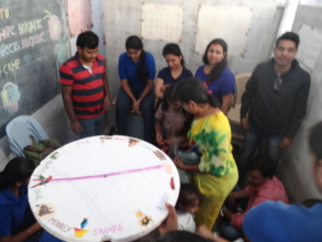 Children with volunteers