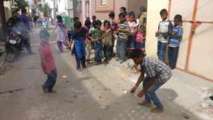 Children celebrating diwali at the centre