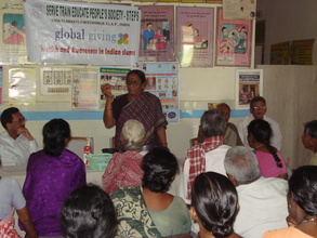 Explaining about drugs to be taken by LF patients