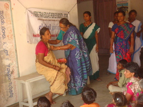 LF patient clinical examination in health camp