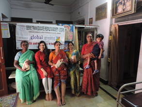 Neeharika Tummala with Filariasis patients