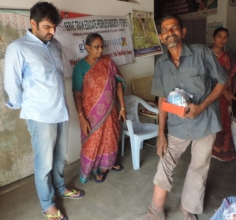 Mr. Veera Reddy with LF patients in field visit