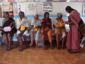 Dr.Prameelamma explaining about drugs to patients