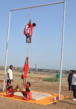 Champs doing Rope-way