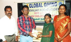 A HIV infected child receiving health mix & sweets