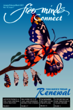 Cover art for the Free Minds Connect magazine