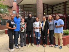 Author Jason Reynolds (center) visits DC Jail