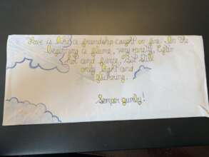 A decorated envelope from a Free Minds member