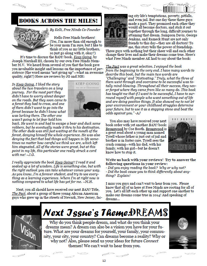 A page from our newsletter to prison, The Connect