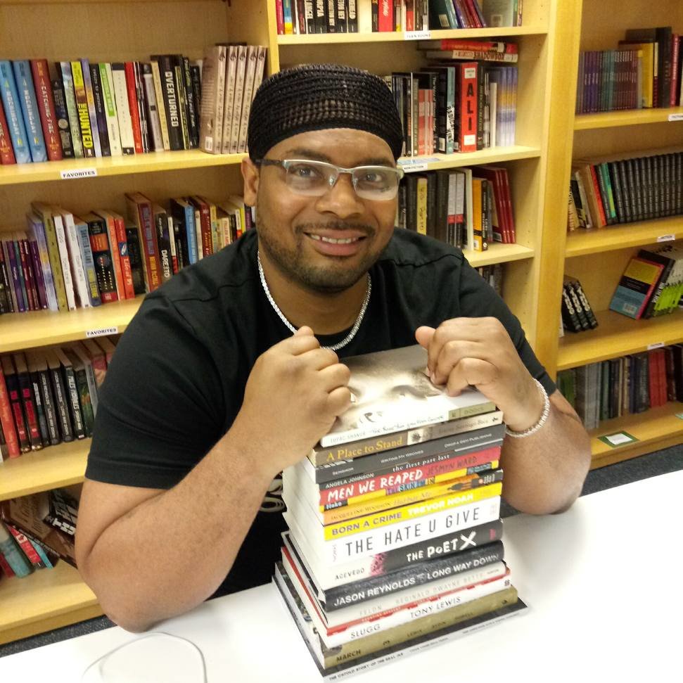 Jameon with some favorite books