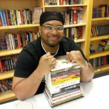 Jameon with some favorite books