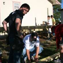 Volunteers build deck & ramp