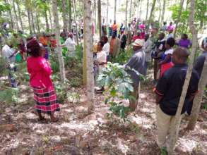 DNRC staff training farmers on farm