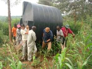 Working Together to Install the Cistern