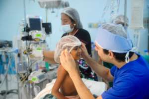 Dayana is prepared for surgery