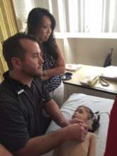 Britany being evaluated