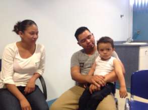 Ian (2) with parents is home now in Jinotega.