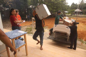 Moving beds into the hospital