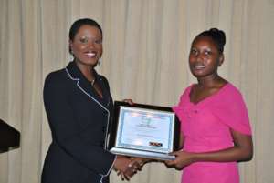 CEO Nikiki Bogle awards Trevisa a Scholarship-2010