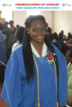 CEF Scholar, Tamia, at high school graduation 2015