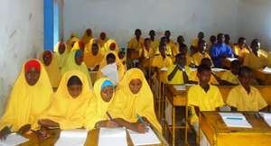 Students in class at one of the schools RI assists