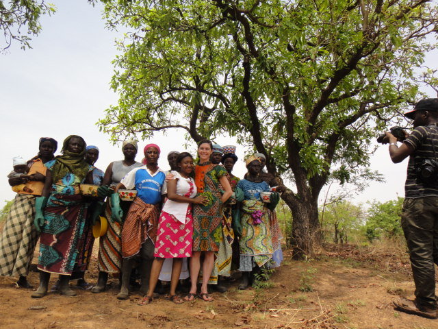 The documentary film crew with some of the women.