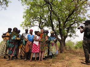 The documentary film crew with some of the women.