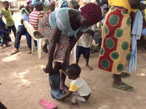 This kiddo wanted to help his mom so much.