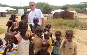 Per Heggenes, IKEA Foundation, with young refugees